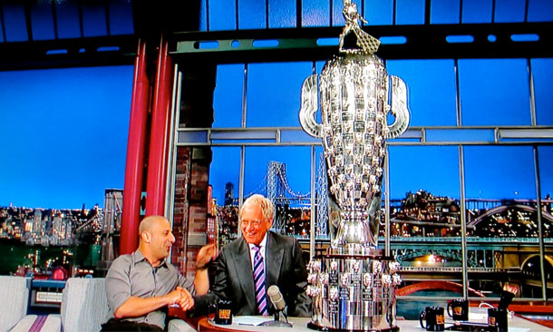 thumbnail for Kanaan shows off his prize as guest on 'Letterman'