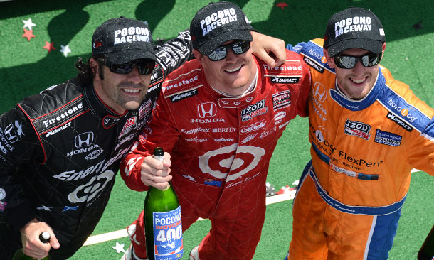 thumbnail for Ganassi sweeps podium; Honda earns 200th victory