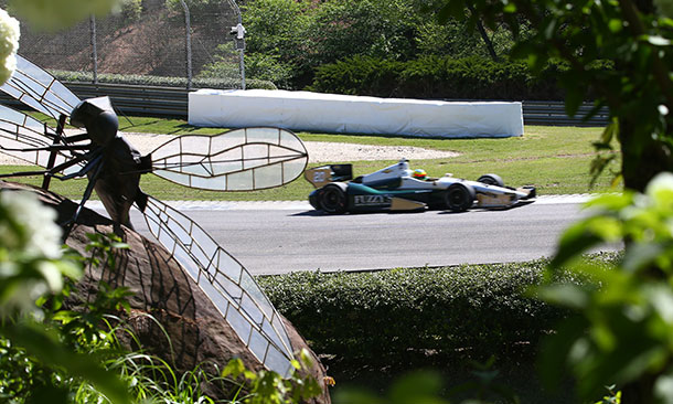 thumbnail for Barber race event set-up: Searing turns to soggy