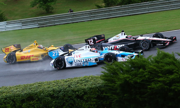 Ryan Hunter-Reay, James Hinchcliffe, and Will Power