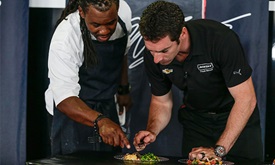 Thumbnail for Celebrity chef delivers, learns at the track