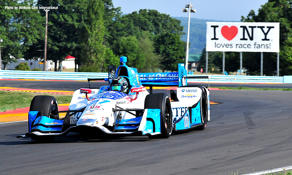 Dalton Kellett tests an Indy car at Watkins Glen
