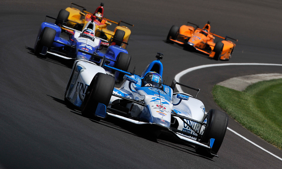 Marco Andretti, Takuma Sato, Ryan Hunter-Reay, and Fernando Alonso
