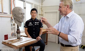 Thumbnail for Sato gets peek as his Borg-Warner likeness takes shape