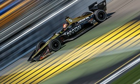 Thumbnail for Hinchcliffe ends victory drought with Iowa Corn 300 win
