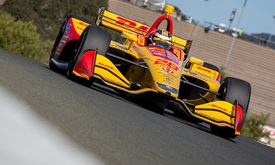 Thumbnail for Hunter-Reay steals pole away from Dixon at Sonoma