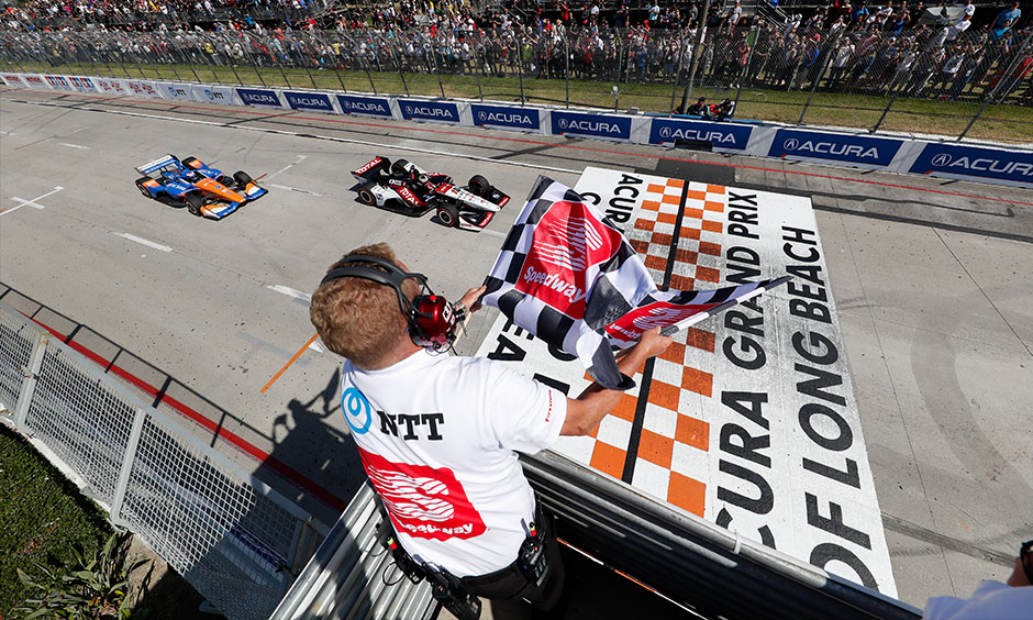 Graham Rahal and Scott Dixon, Long Beach finish line