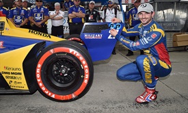 Thumbnail for Rossi repeats NTT P1 Award effort in Detroit qualifying