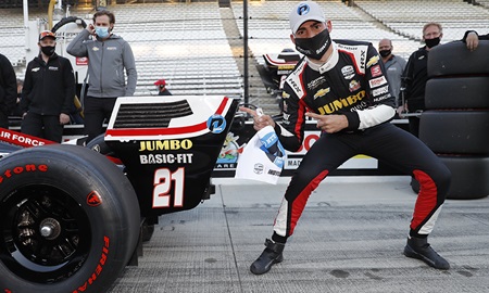 thumbnail for VeeKay scores first NTT P1 Award of his career for INDYCAR Harvest GP