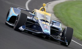 Thumbnail for Johnson, Grosjean Enjoy First Drive in Fast Lane on IMS Oval