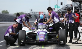 Thumbnail for Sato Stays Out Front during Tricky Fast Friday at Indy