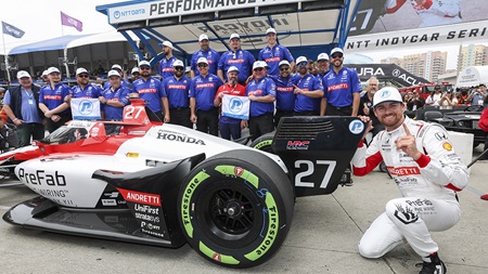 thumbnail for Kyle Kirkwood on Pole; Andretti Global Sweeps Long Beach Front Row