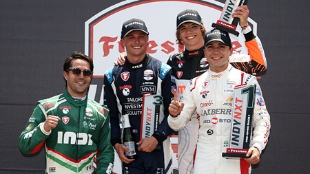 thumbnail for Enzo Fittipaldi Rolls from Pole, Leads HMD's Historic 1-2-3-4 Sweep