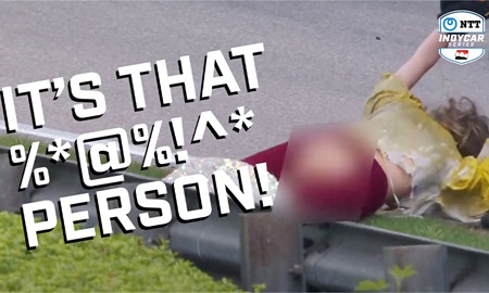 thumbnail for INDYCAR Driver Radio Reaction to Mannequin on Track at Barber