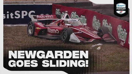 thumbnail for Josef Newgarden Slides Through Dirt in Practice