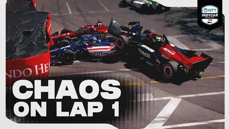 thumbnail for Mick Schumacher, Multiple Cars Stack Up on Lap 1