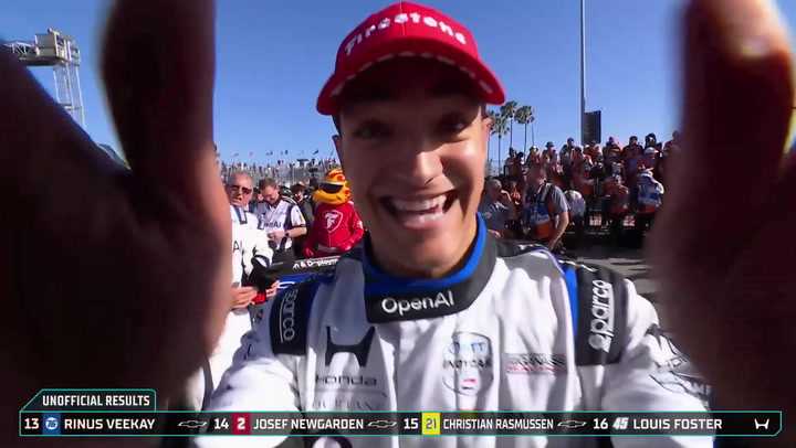 Beach Statement! Alex Palou Celebrates Long Beach Victory